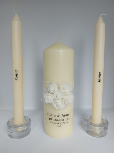 Wedding Candle - Rose Quartz 2, Ivory (foam)