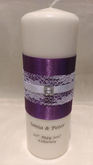 personalised candles, wedding candles, unity candles, wedding ceremony, unity ceremony, wedding candles Ireland