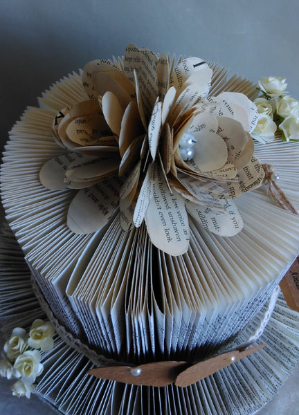 book art, book folding, wedding centrepiece, wedding cake, wedding ceremony, personalised,