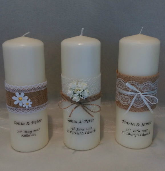Wedding Candles - Rustic Collection