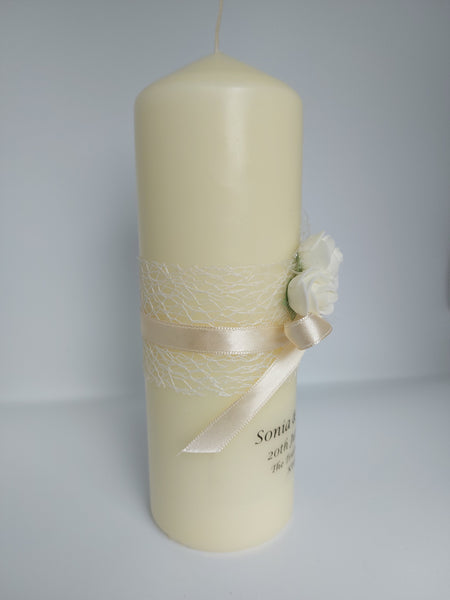 Wedding Candle - Rose Quartz, Ivory (foam)
