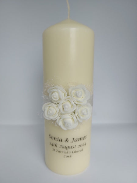 Wedding Candle - Rose Quartz 2, Ivory (foam)