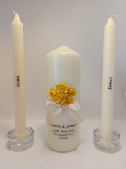 Wedding Candle - Rose Quartz, Yellow