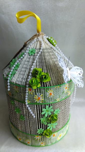book art, book folding, wedding centrepiece, birdcage, wedding ceremony, personalised,