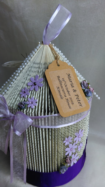 book art, book folding, wedding centrepiece, birdcage, wedding ceremony, personalised,