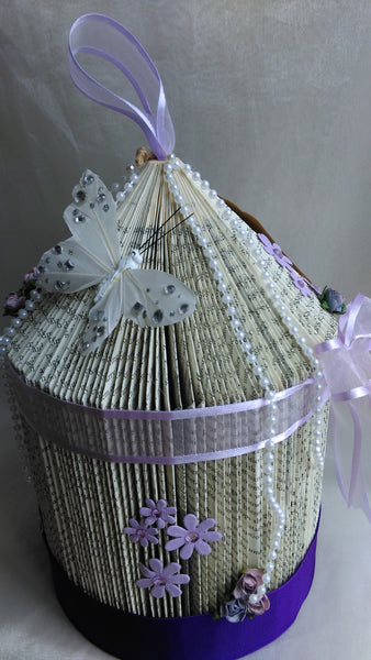 book art, book folding, wedding centrepiece, birdcage, wedding ceremony, personalised,