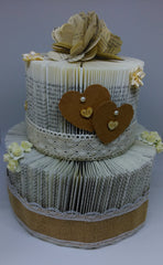 BookArt Wedding Cake - Rustic Ivory