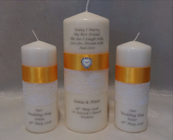personalised candles, wedding candles, unity candles, wedding ceremony, unity ceremony, wedding candles Ireland, best friend