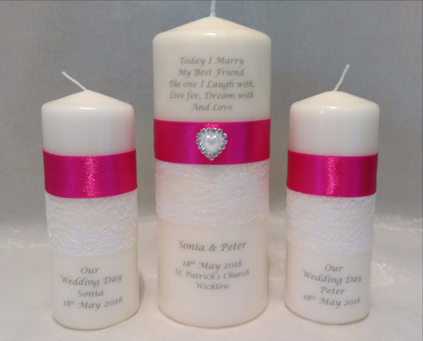 personalised candles, wedding candles, unity candles, wedding ceremony, unity ceremony, wedding candles Ireland, best friend