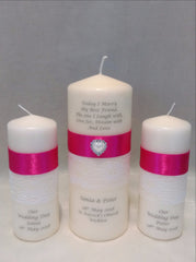 Wedding Candle - "Best Friend"  Pink Fuchsia