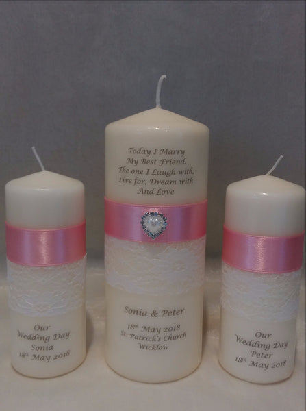 personalised candles, wedding candles, unity candles, wedding ceremony, unity ceremony, wedding candles Ireland, best friend