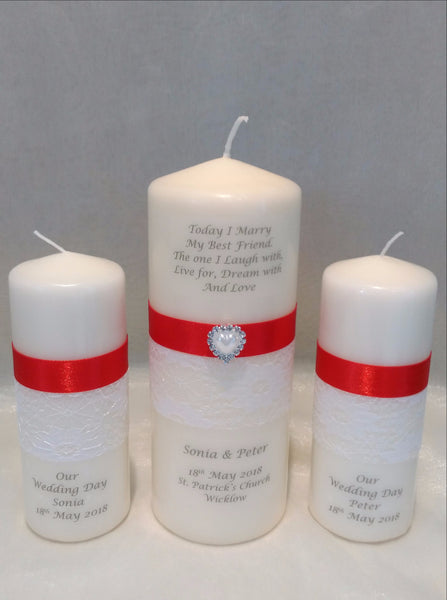 personalised candles, wedding candles, unity candles, wedding ceremony, unity ceremony, wedding candles Ireland, best friend