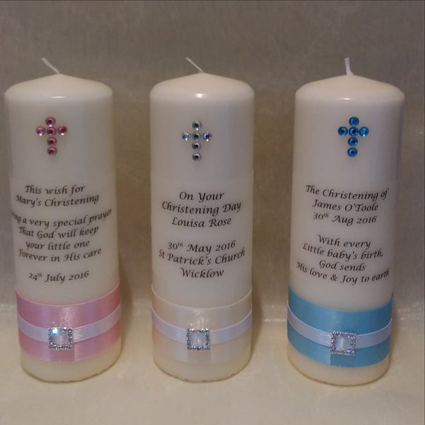 personalised candles, christening candle, baptism candle, christening ceremony, baptism ceremony, wedding candles Ireland