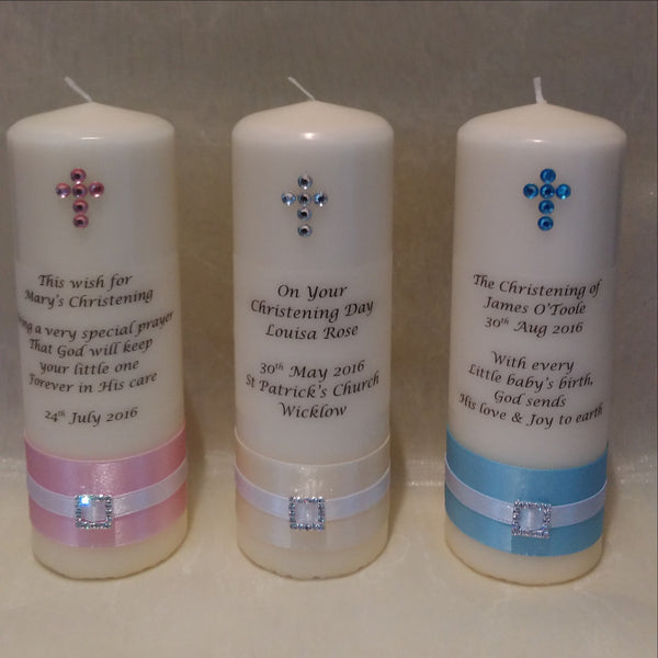 personalised candles, christening candle, baptism candle, christening ceremony, baptism ceremony, wedding candles Ireland