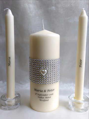 personalised candles, wedding candles, unity candles, wedding ceremony, unity ceremony, wedding candles Ireland