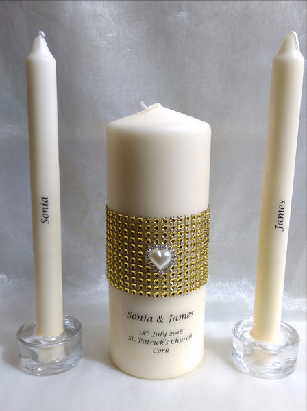 personalised candles, wedding candles, unity candles, wedding ceremony, unity ceremony, wedding candles Ireland