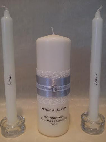 personalised candles, wedding candles, unity candles, wedding ceremony, unity ceremony, wedding candles Ireland