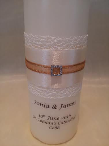 personalised candles, wedding candles, unity candles, wedding ceremony, unity ceremony, wedding candles Ireland