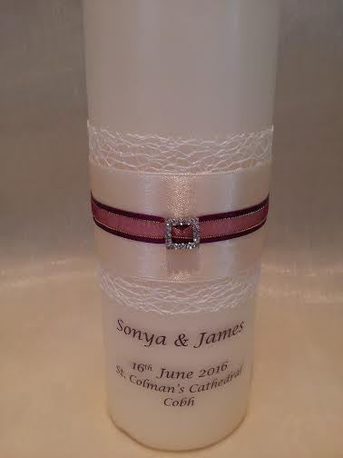 personalised candles, wedding candles, unity candles, wedding ceremony, unity ceremony, wedding candles Ireland