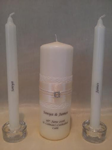 personalised candles, wedding candles, unity candles, wedding ceremony, unity ceremony, wedding candles Ireland