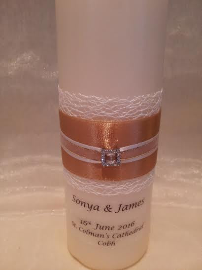 personalised candles, wedding candles, unity candles, wedding ceremony, unity ceremony, wedding candles Ireland