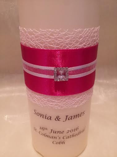 personalised candles, wedding candles, unity candles, wedding ceremony, unity ceremony, wedding candles Ireland