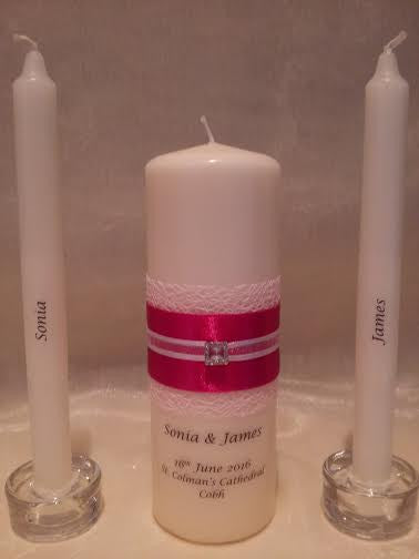 personalised candles, wedding candles, unity candles, wedding ceremony, unity ceremony, wedding candles Ireland