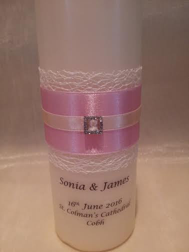 personalised candles, wedding candles, unity candles, wedding ceremony, unity ceremony, wedding candles Ireland