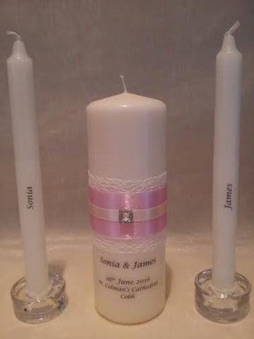 personalised candles, wedding candles, unity candles, wedding ceremony, unity ceremony, wedding candles Ireland