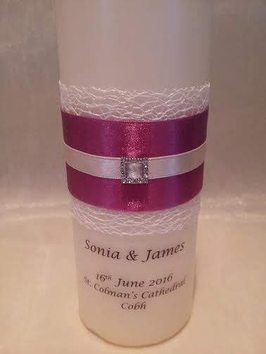 personalised candles, wedding candles, unity candles, wedding ceremony, unity ceremony, wedding candles Ireland