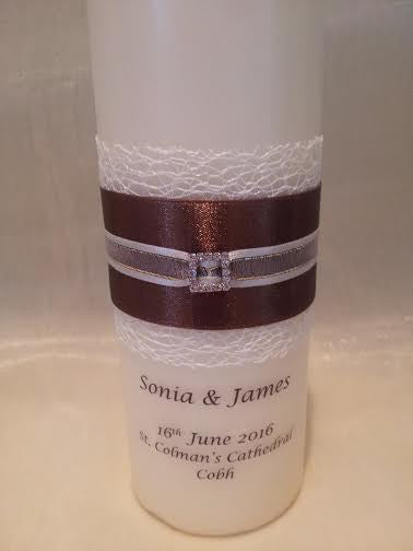 personalised candles, wedding candles, unity candles, wedding ceremony, unity ceremony, wedding candles Ireland