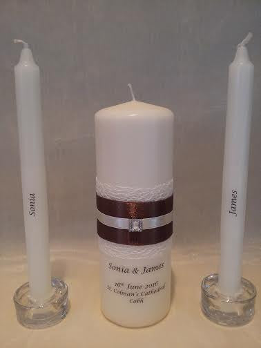personalised candles, wedding candles, unity candles, wedding ceremony, unity ceremony, wedding candles Ireland