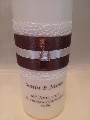 personalised candles, wedding candles, unity candles, wedding ceremony, unity ceremony, wedding candles Ireland