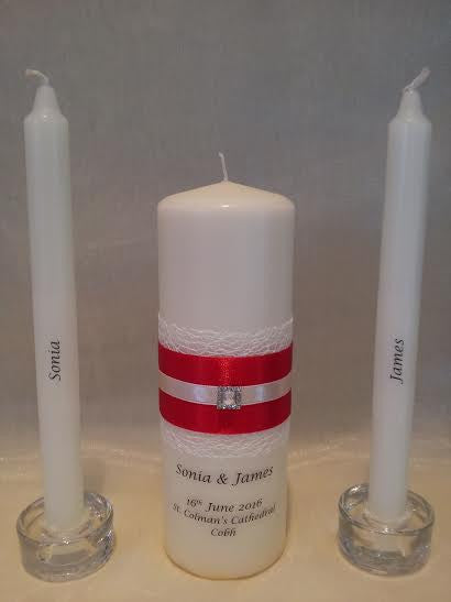 personalised candles, wedding candles, unity candles, wedding ceremony, unity ceremony, wedding candles Ireland