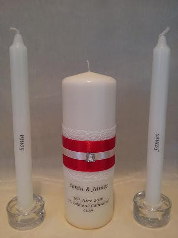 personalised candles, wedding candles, unity candles, wedding ceremony, unity ceremony, wedding candles Ireland