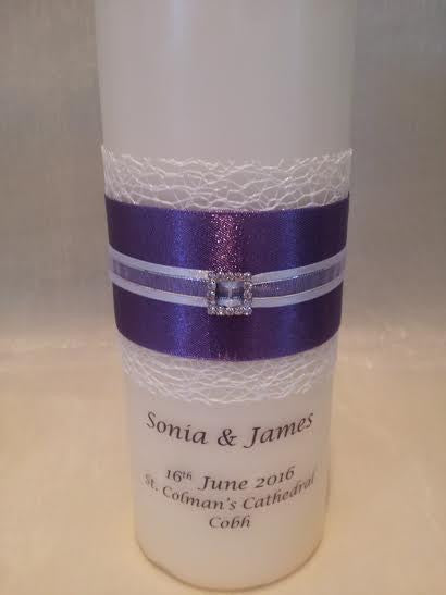 personalised candles, wedding candles, unity candles, wedding ceremony, unity ceremony, wedding candles Ireland