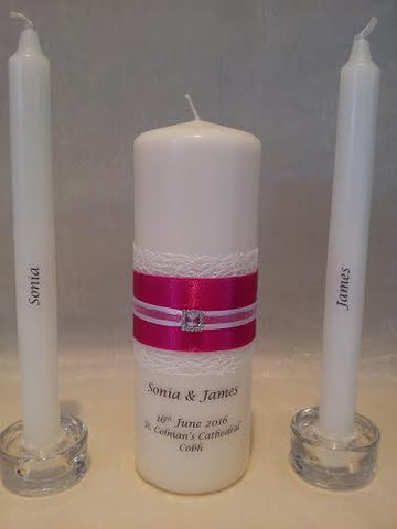 personalised candles, wedding candles, unity candles, wedding ceremony, unity ceremony, wedding candles Ireland