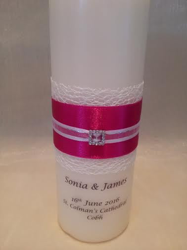 personalised candles, wedding candles, unity candles, wedding ceremony, unity ceremony, wedding candles Ireland