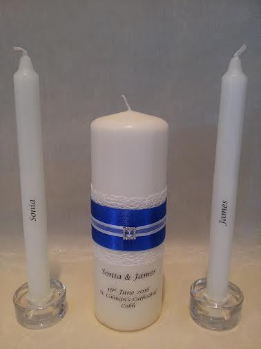 personalised candles, wedding candles, unity candles, wedding ceremony, unity ceremony, wedding candles Ireland