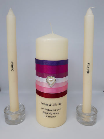 Wedding Candle - Rainbow, Pink