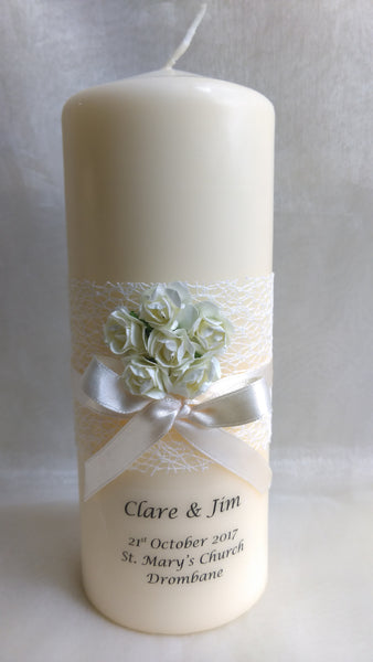 personalised candles, wedding candles, unity candles, wedding ceremony, unity ceremony, wedding candles Ireland