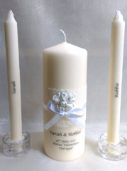 Wedding Candle - Rose Quartz, White