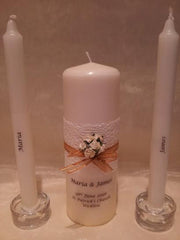 Wedding Candle - Rose Quartz, Ivory mix