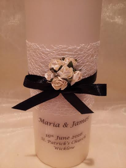 personalised candles, wedding candles, unity candles, wedding ceremony, unity ceremony, wedding candles Ireland
