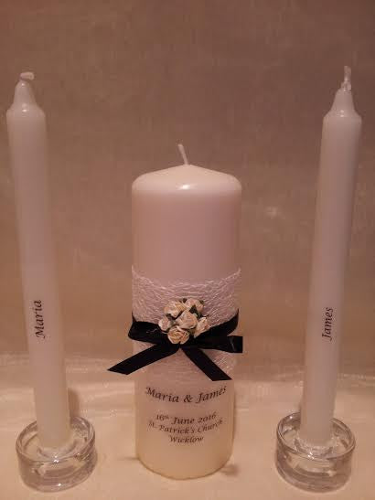 personalised candles, wedding candles, unity candles, wedding ceremony, unity ceremony, wedding candles Ireland