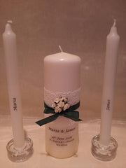 Wedding Candle - Rose Quartz, Ivory mix