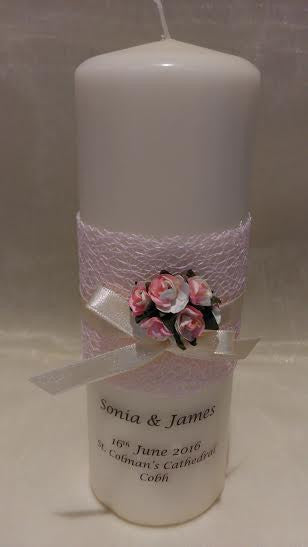 personalised candles, wedding candles, unity candles, wedding ceremony, unity ceremony, wedding candles Ireland