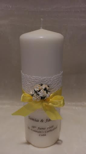 personalised candles, wedding candles, unity candles, wedding ceremony, unity ceremony, wedding candles Ireland