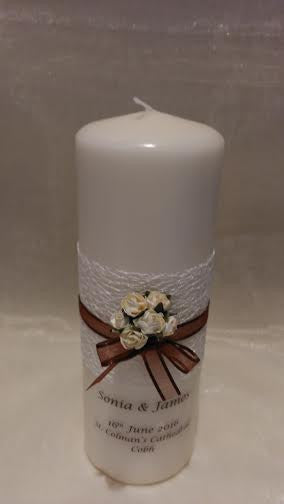 personalised candles, wedding candles, unity candles, wedding ceremony, unity ceremony, wedding candles Ireland