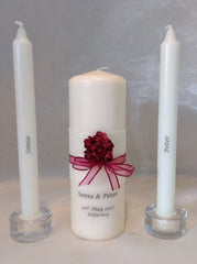 Wedding Candle - Rose Quartz, Burgundy